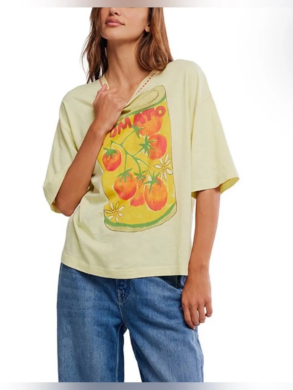 New We The Free By Free People In Spring Tomato Can Graphic Short Sleeve Tee